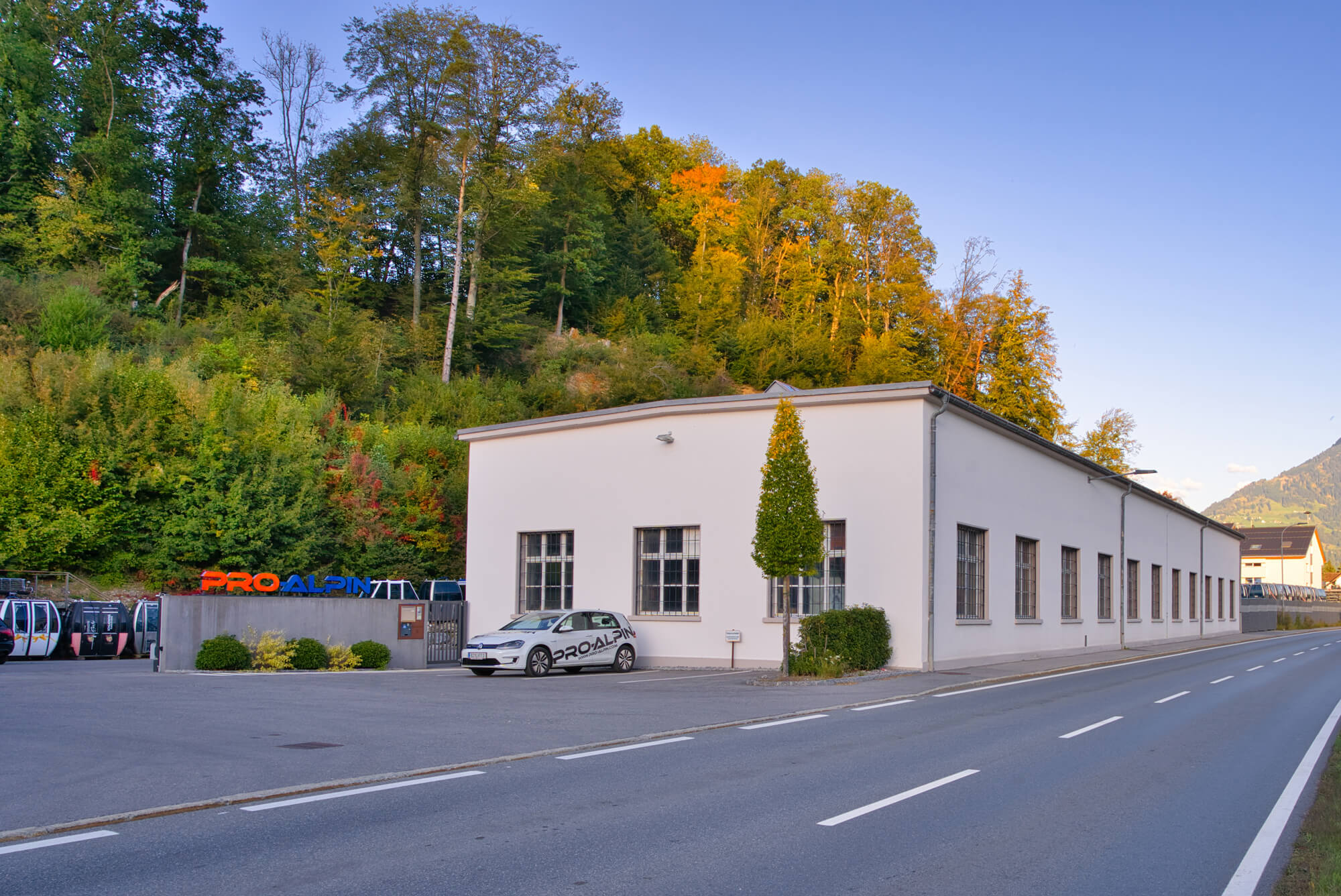 Pro Alping Ropeway Services, gebrauchte Seilbahnanlagen, Firmengebäude Bludesch